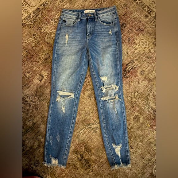 Kancan 27/7 Women’s Distressed Blue Jeans - Picture 1 of 9